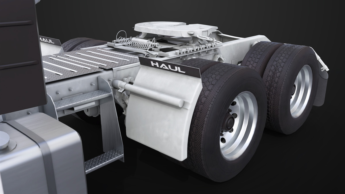 Heavy Truck Chassis 05 White Interior URP HDRP Textures