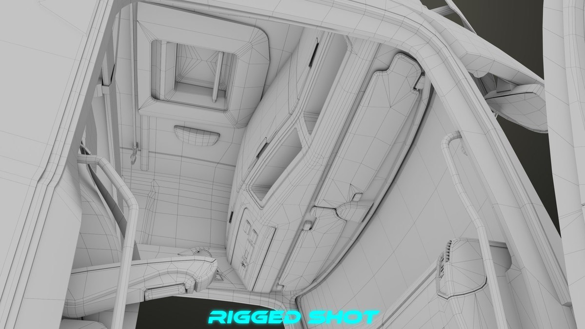 Heavy Truck Chassis 03 With Interior URP HDRP Textures