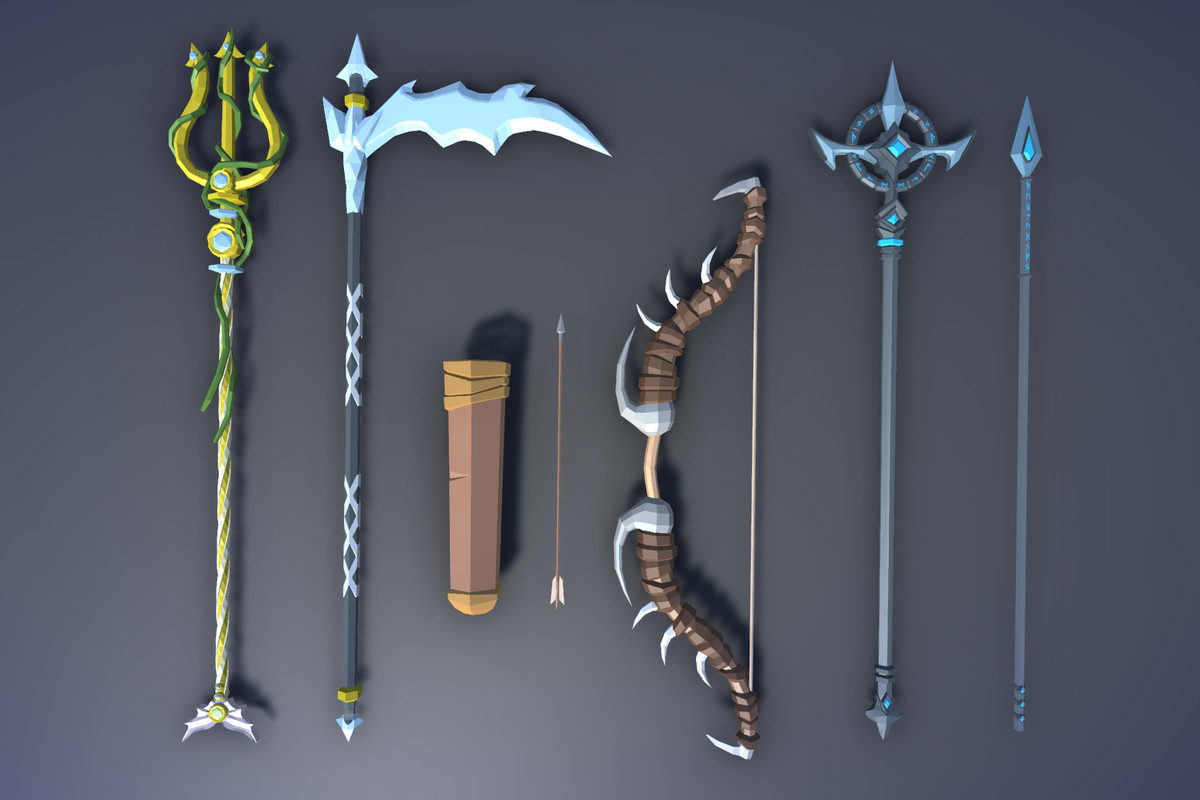 Free Low Poly Fantasy RPG Weapons
