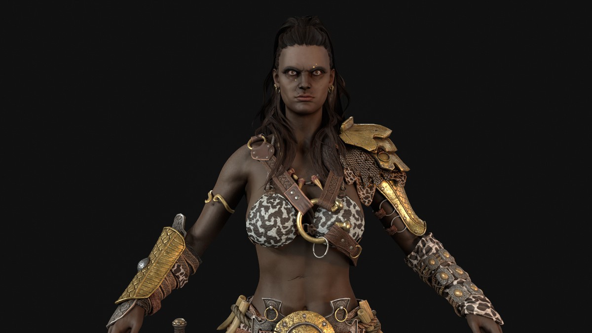 Barbarian Girl Game Ready