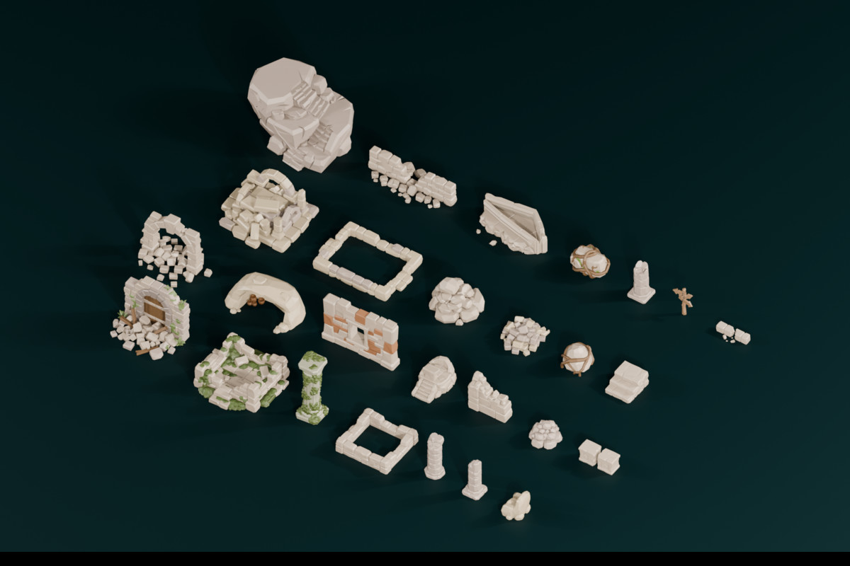Low Poly Ruins Pack