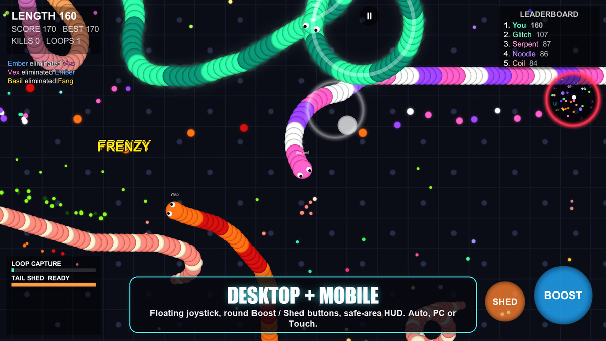 Coilz.io - Slither, Snake & Worm Arena Game