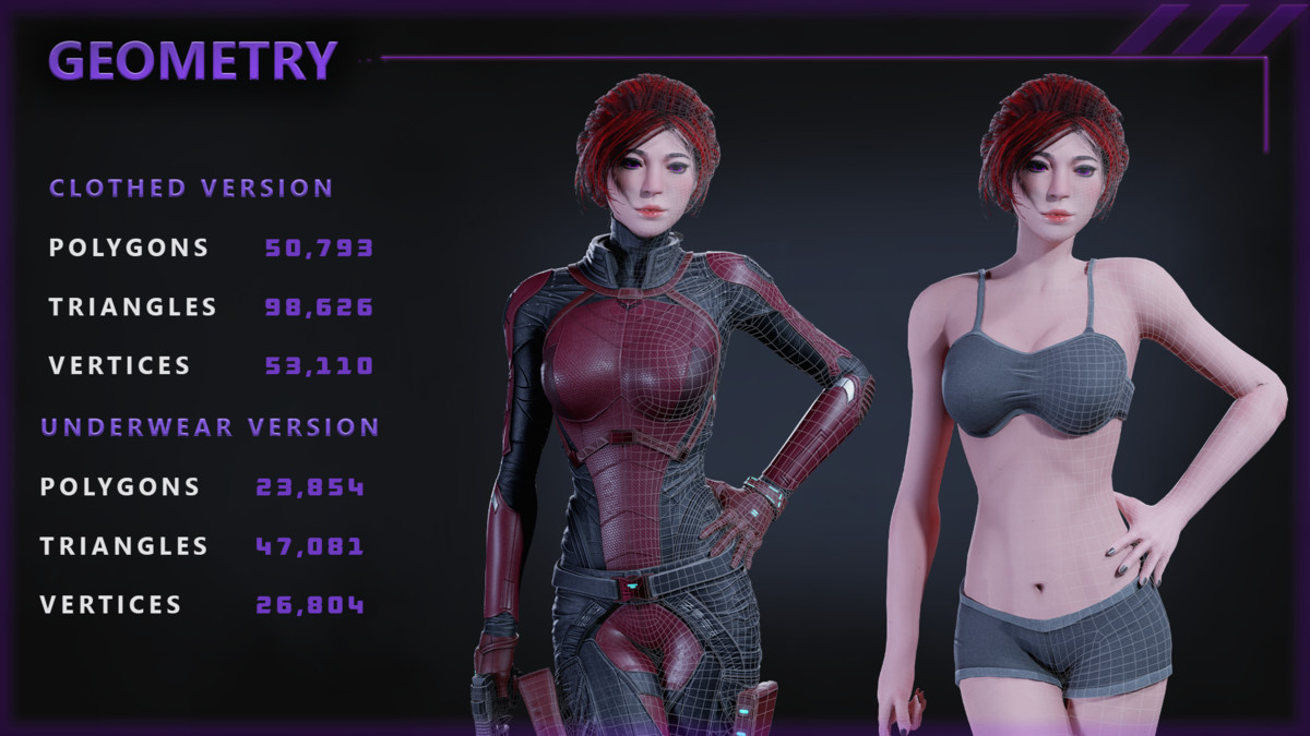 Sci-Fi Operative Woman – Modular Game Character