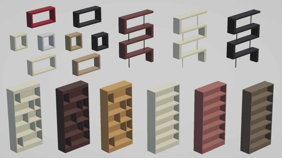 Low Poly Bedrooms - Modular Assets