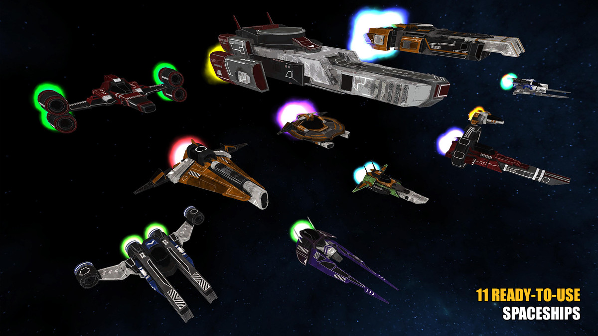 3D Spaceship Controller with Modular Weapon System for Mobile & PC