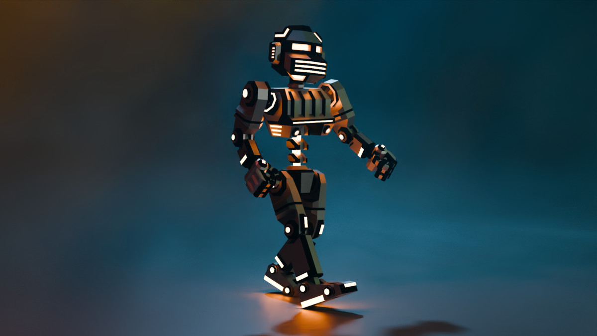 Sci-Fi Robot X-26.2 low-poly stylized