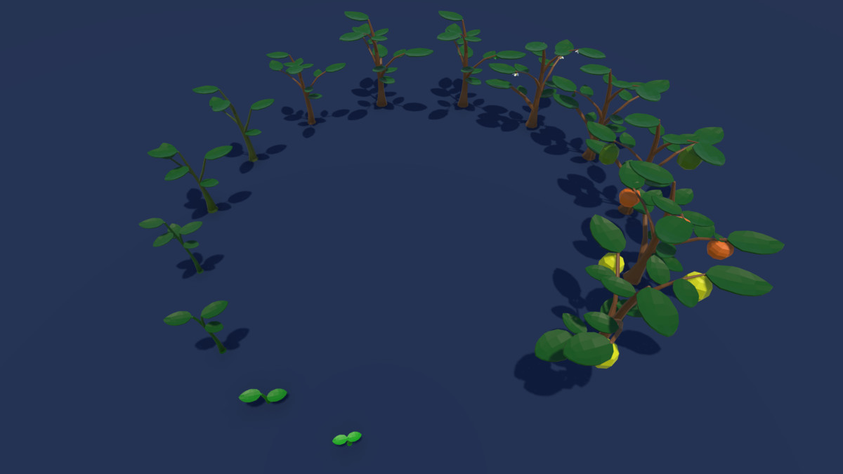 3D Lowpoly Grows Plants