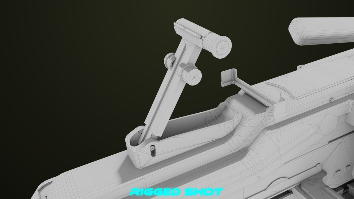 Machine Gun 11 Wood handle URP HDRP Textures