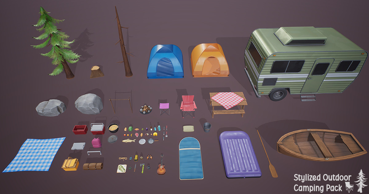 Stylized Outdoor Camping Pack