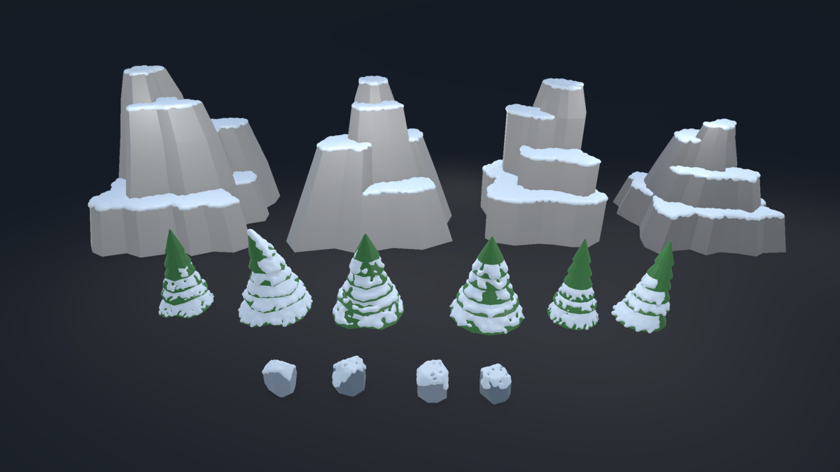 Snow Village: Stylized Low Poly Winter Pack.