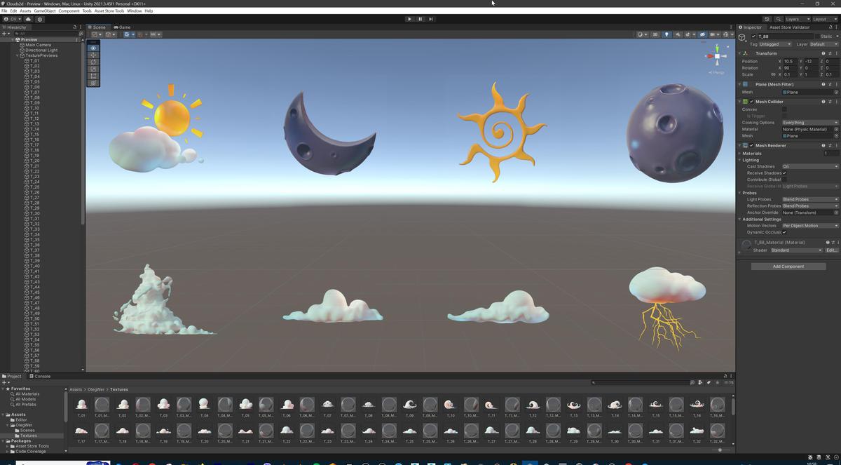 Stylized Cartoon Clouds and Weather Icons Pack (111 2K PNG Textures with Alpha)