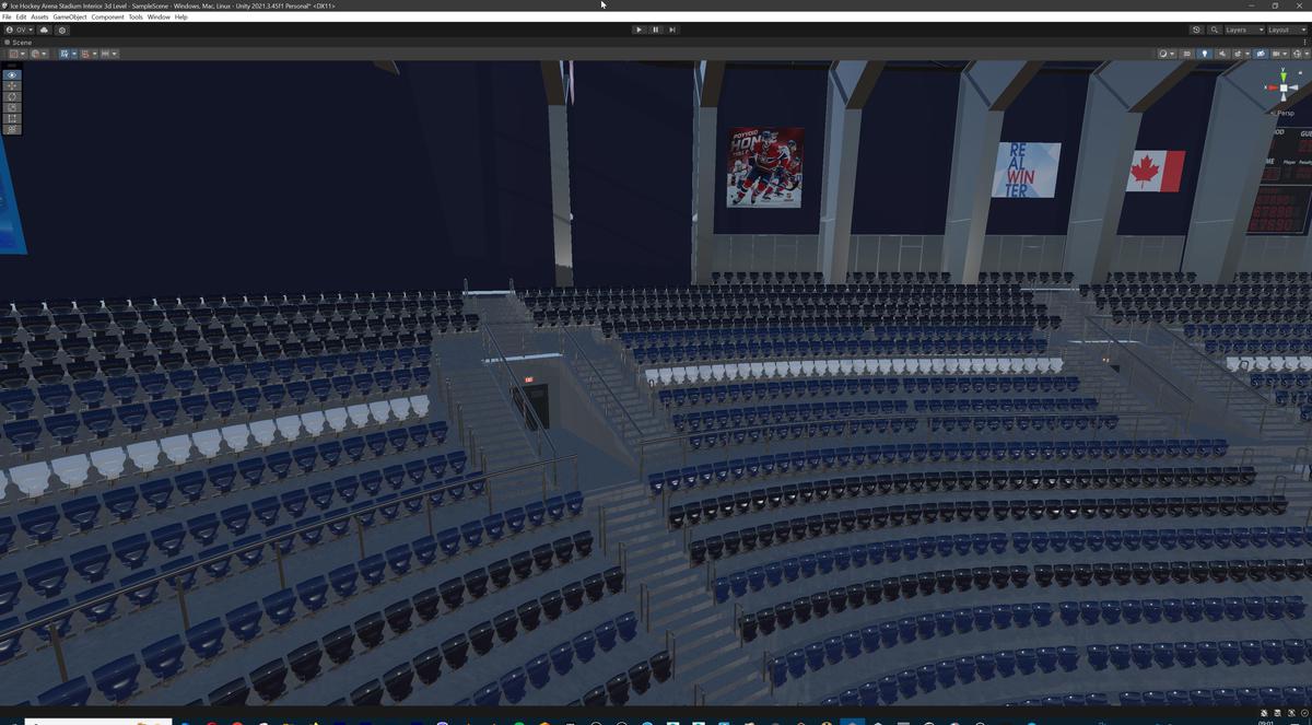 Modular Ice Hockey Arena Stadium Interior 3d Level