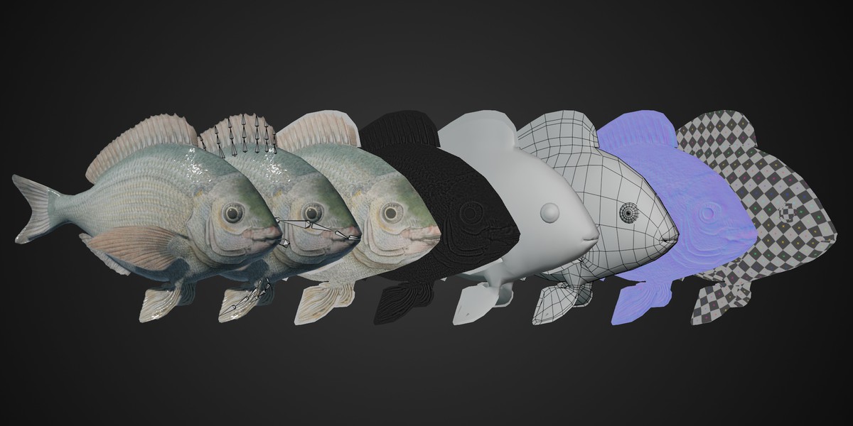 Animated Fish (Black Seabream)