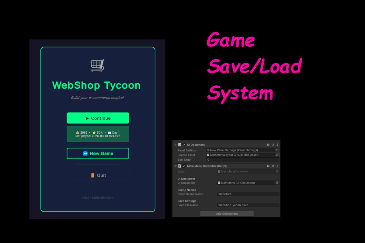 UXML Browser UI & Idle Tycoon Sim
