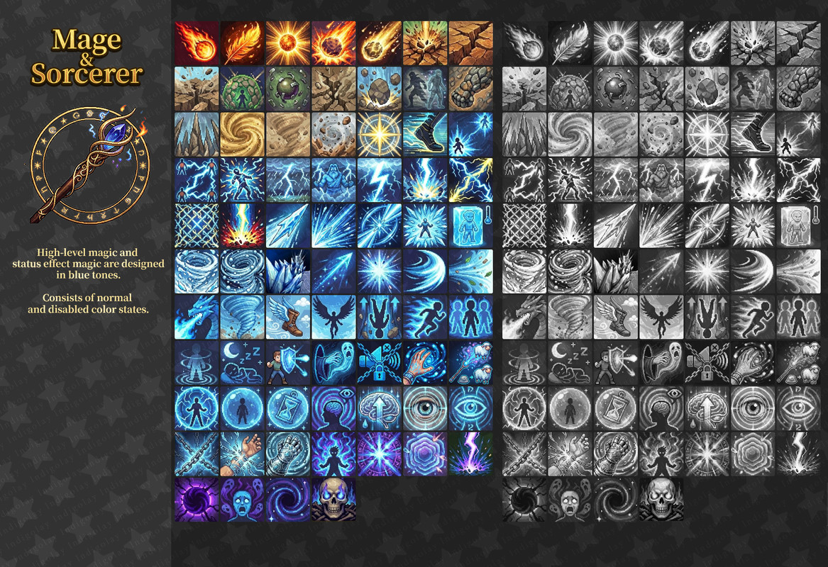 Pixel Skill Icons & Book UI Kit