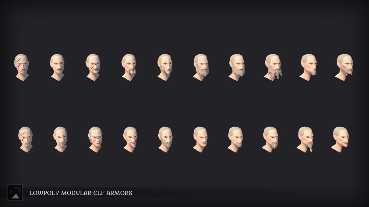 Lowpoly Elves Modular Armors - MEDIEVAL FANTASY SERIES