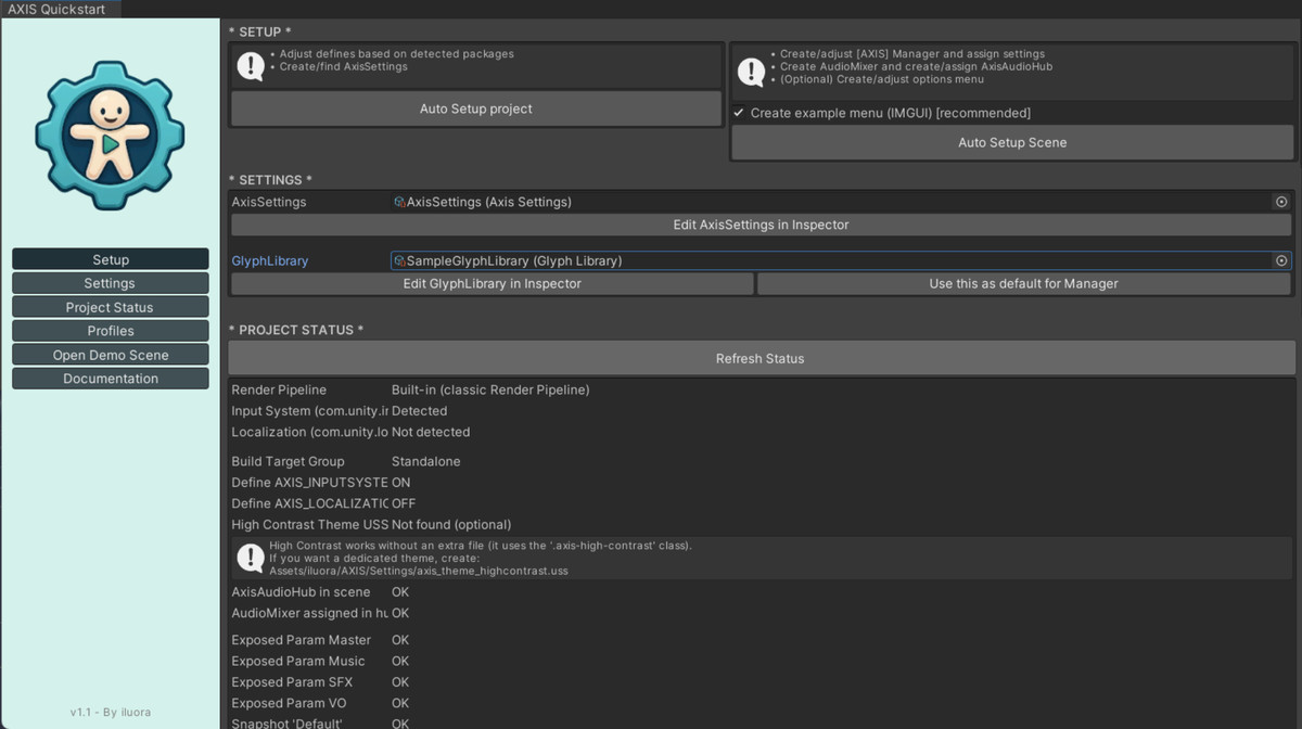 AXIS – Complete Settings, Accessibility & Rebinding Framework
