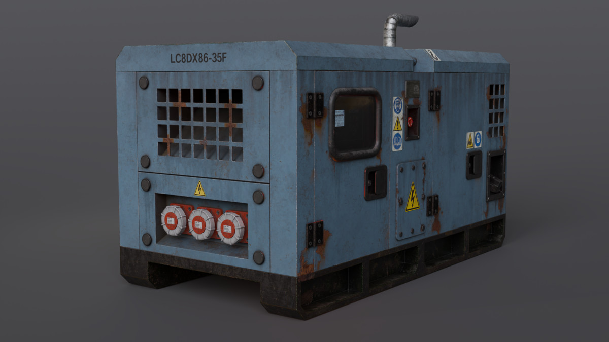 Diesel Generator (Interactive - Game ready)