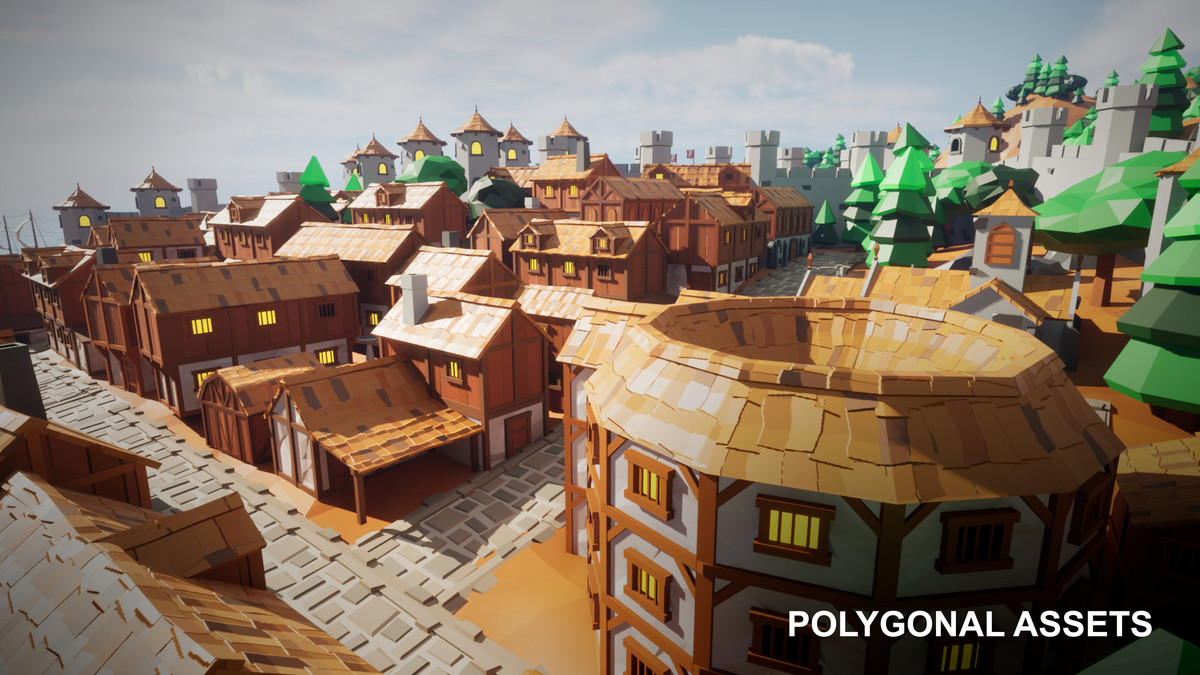 Low poly Medieval City