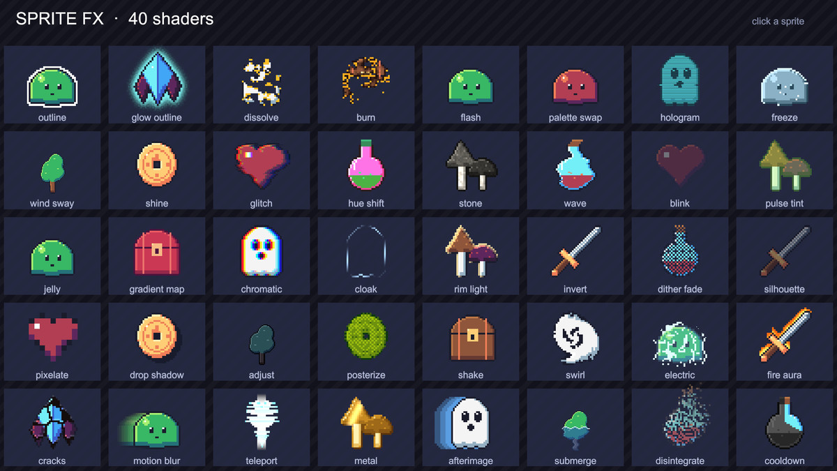 Sprite FX - 40 2D Shaders
