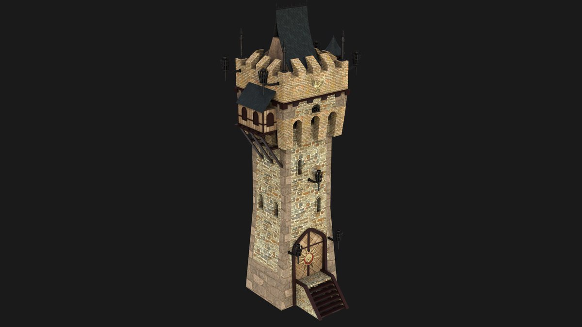 Castle Watch Tower 01 URP HDRP Textures