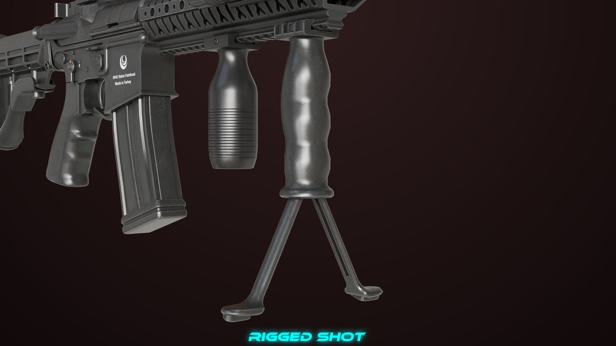 Machine Gun 17 Black URP HDRP Textures