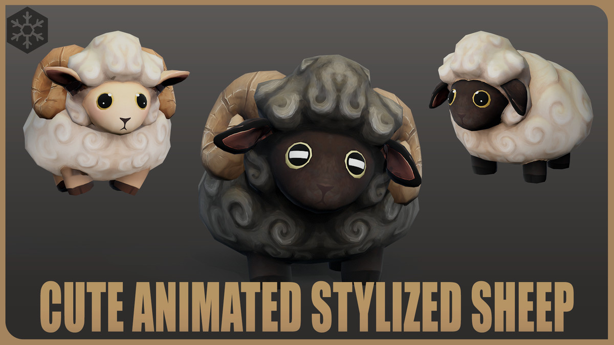 Cute Animated Stylized Sheep
