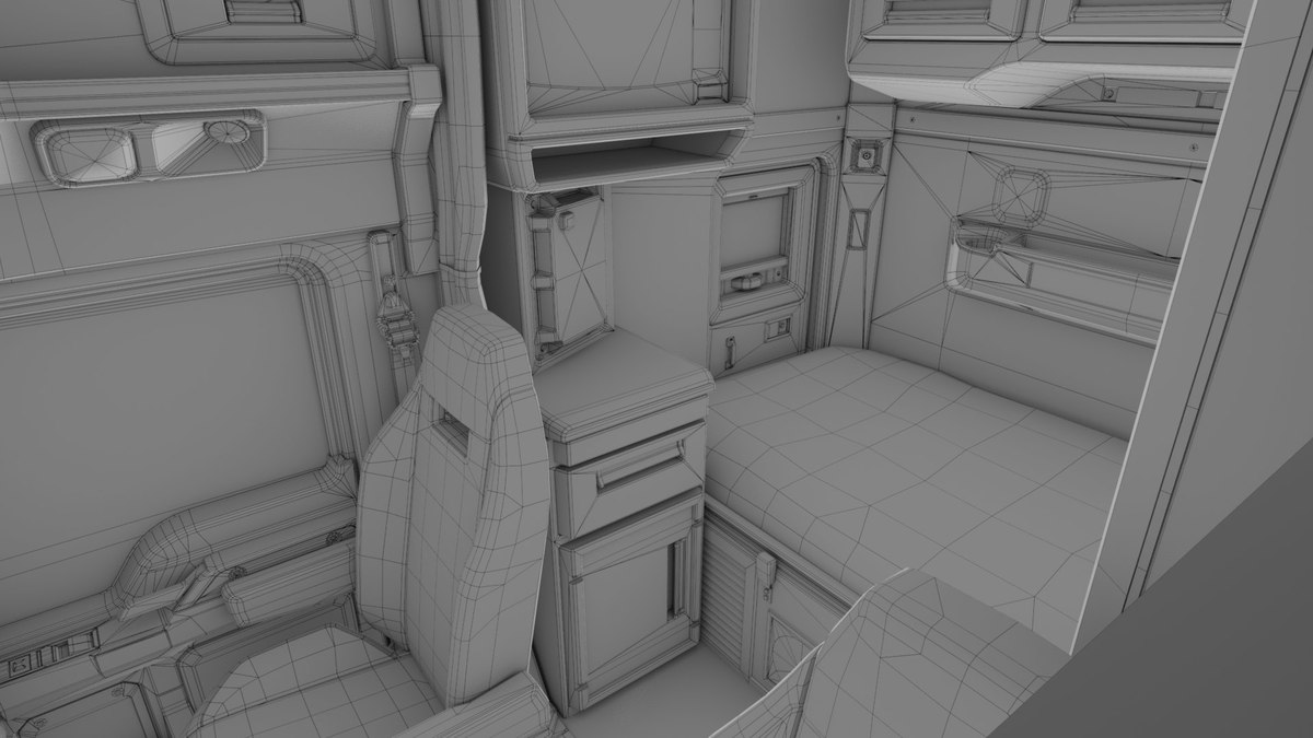 Heavy Truck Chassis 05 Grey Interior URP HDRP Textures