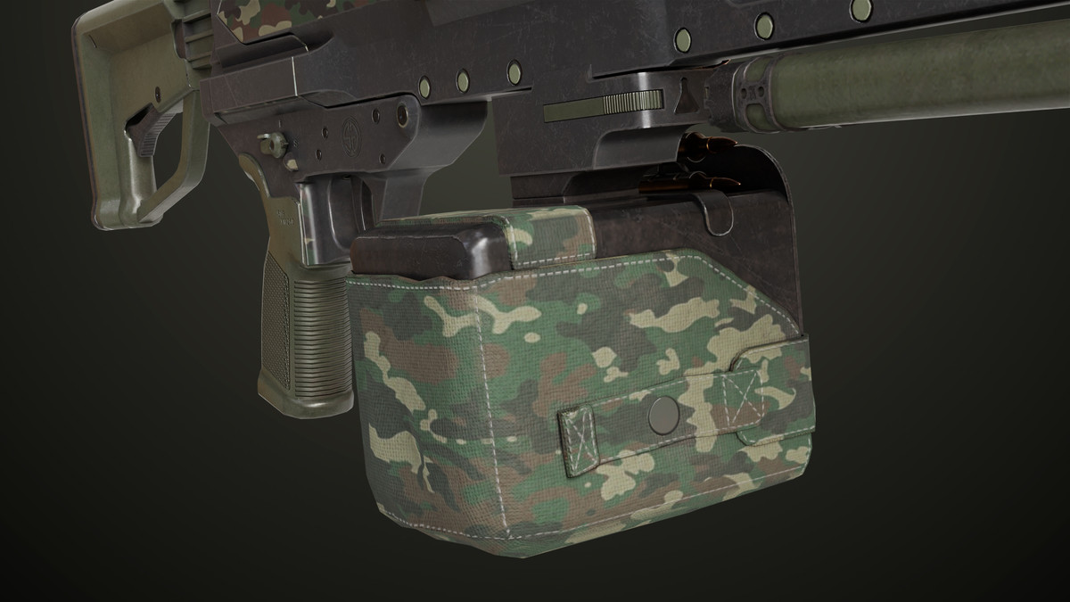 Machine Gun 14 Military Green URP HDRP Textures