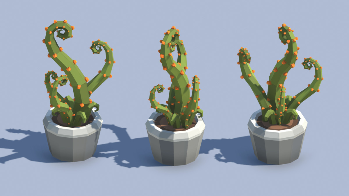 Low Poly Plants & Pots Pack with Growth System / Cosmic Retro