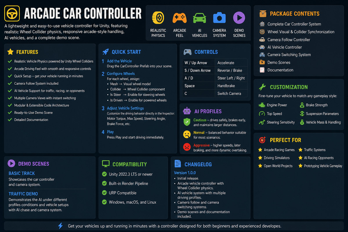 Arcade Car Controller - AI, Camera