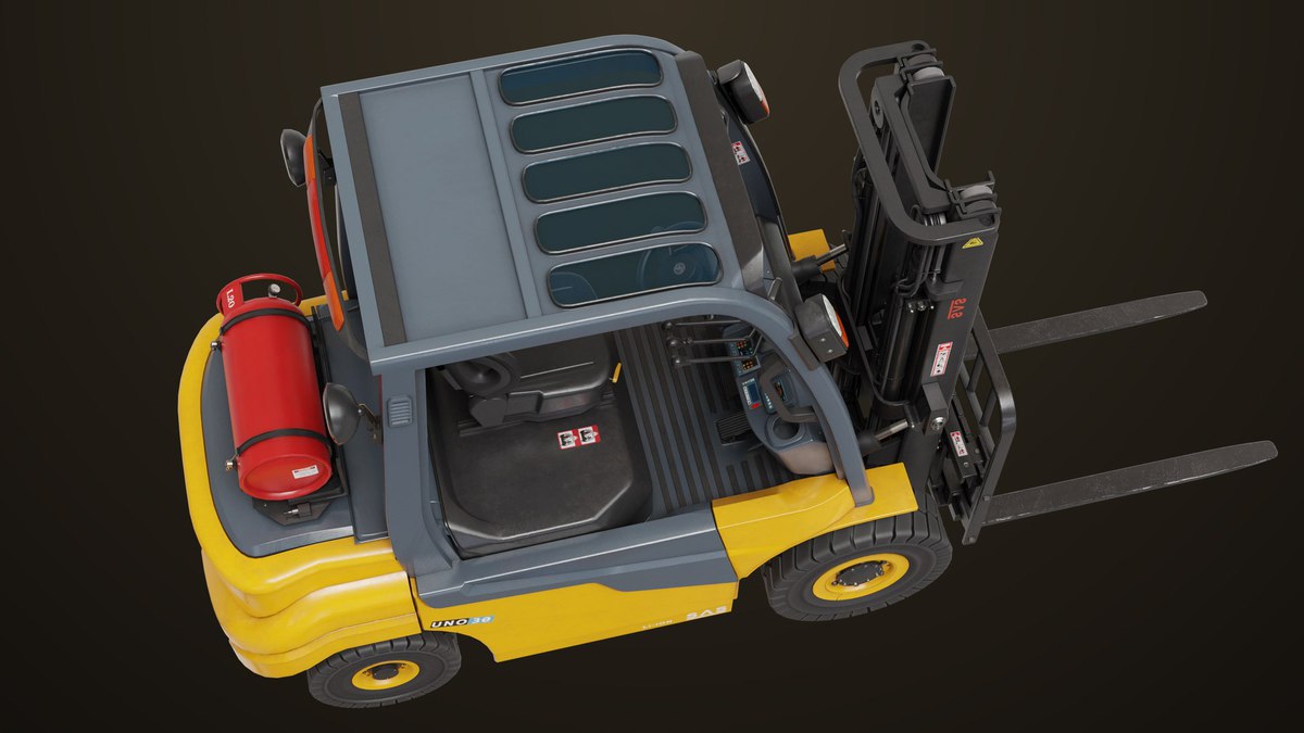 Forklift Truck 02 Yellow URP HDRP Textures
