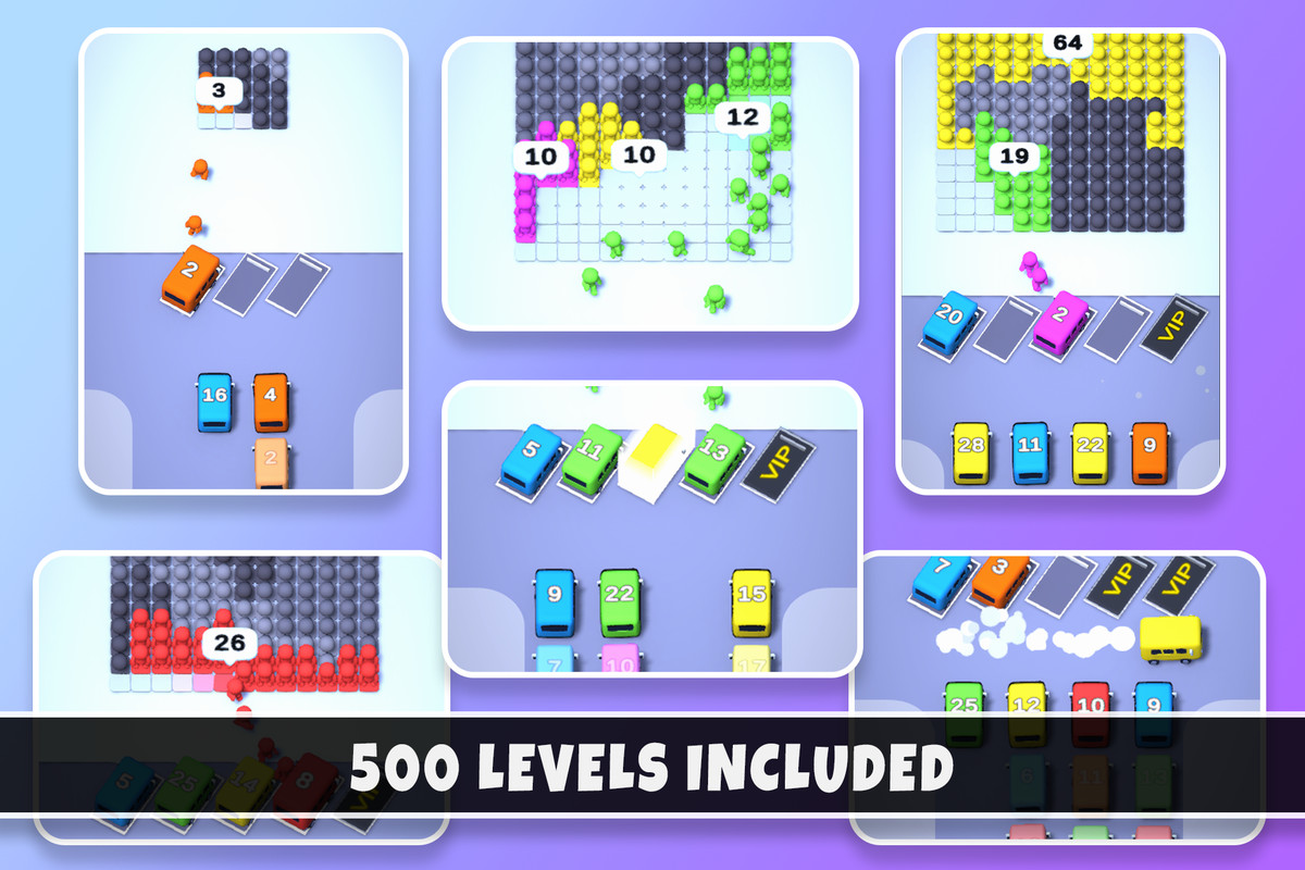 Bus Out Crowd Jam | 3D Puzzle Template + Editor