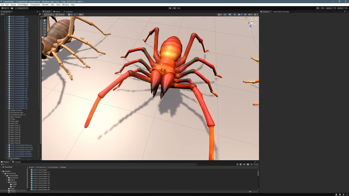 Solifugae Camel Spider, animated and modular monster insect with skins & shader.