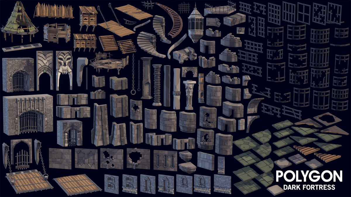 POLYGON - Dark Fortress - Low Poly 3D Art by Synty