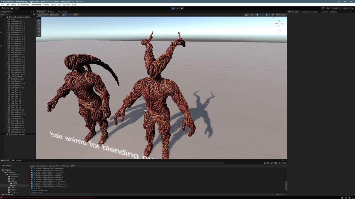 Biolines Brute: Humanoid mutant character with ultimate shader for horror games