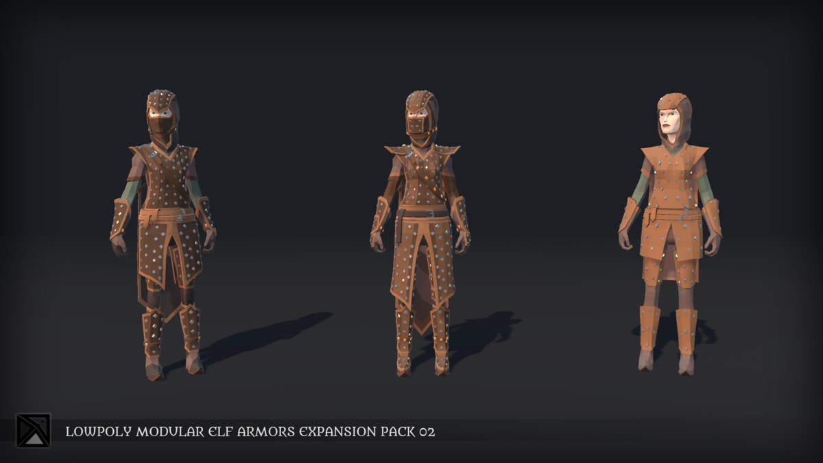 Lowpoly Elves Modular Armors Ex2 - MEDIEVAL FANTASY SERIES