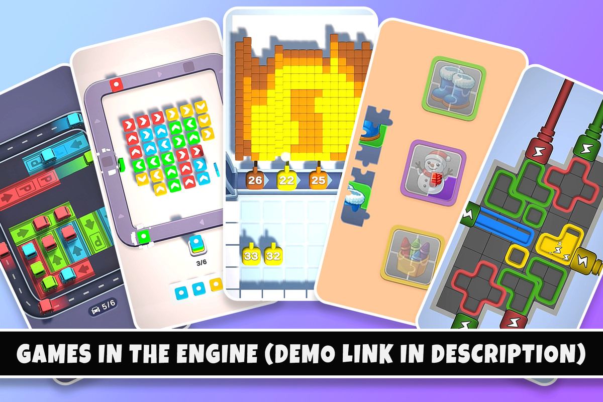 HyperCasual Game Engine - Mobile Puzzle Templates Kit