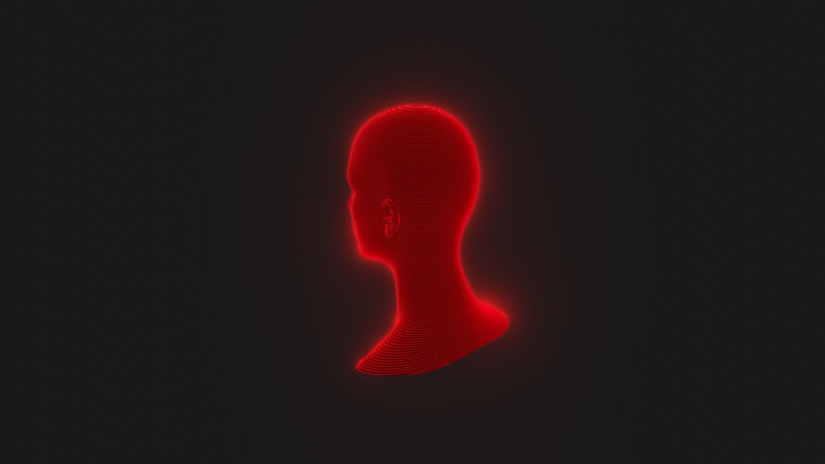 Sci-Fi Red Hologram Male Female Heads 3D Model Pack - Animated, Blend Shapes