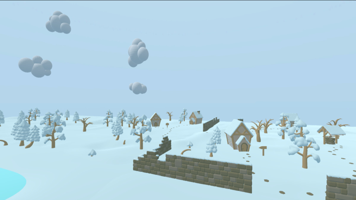 Cozy Snowy Environment - Low Poly