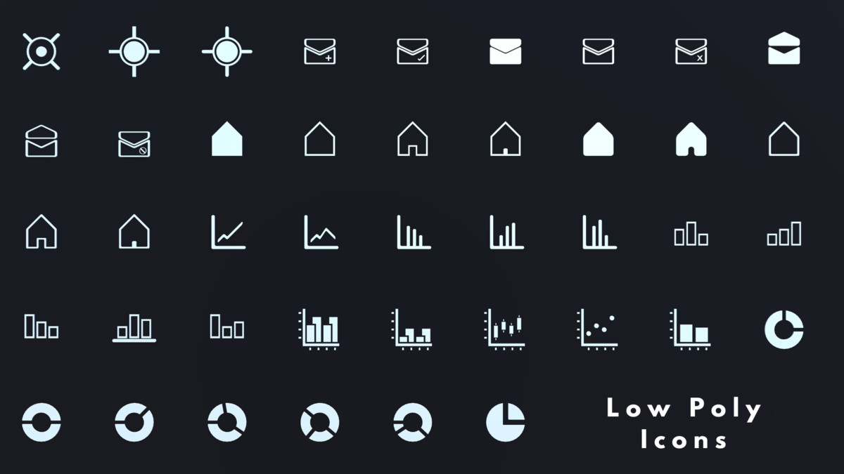 Low Poly 3D Icons - Pack