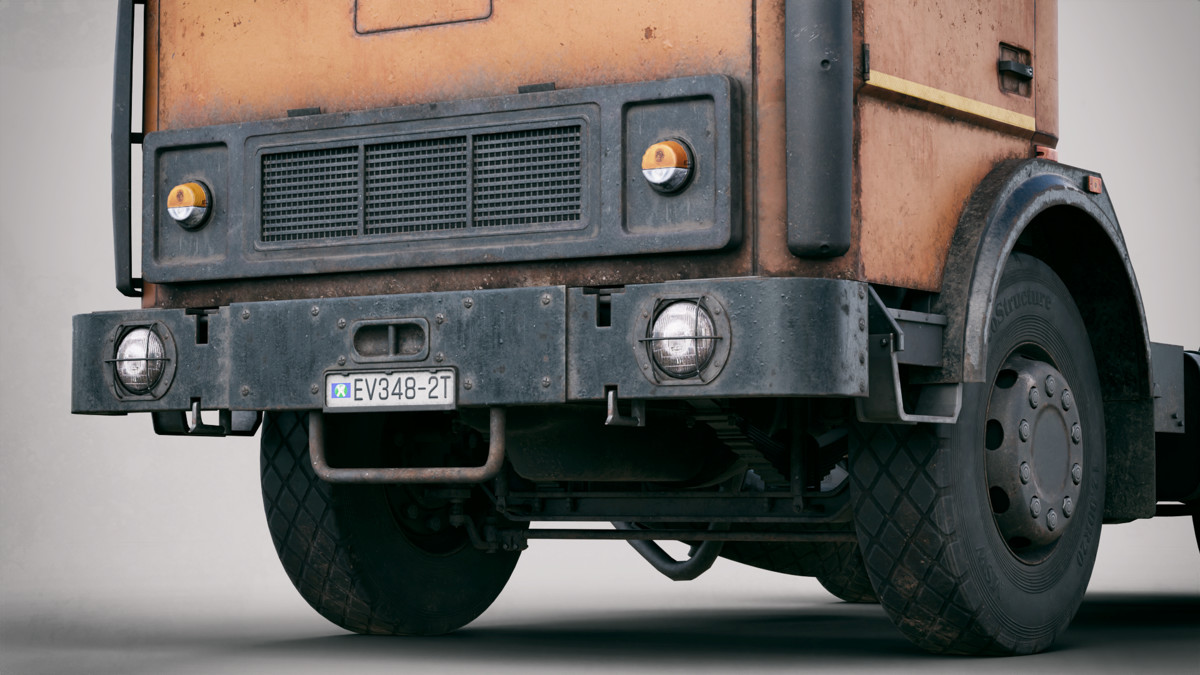 Rigged Construction Truck Vehicle