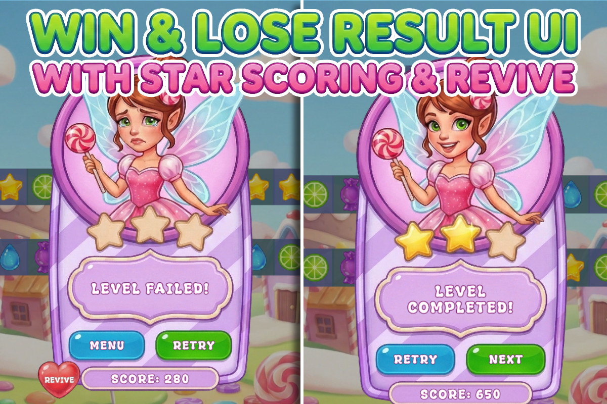 Match 3 Sweet Candy Kit: Complete Project & Procedural Editor