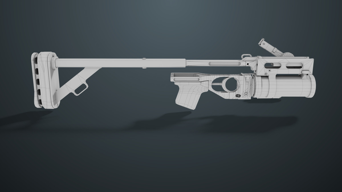 Grenade Launcher 03 Standalone Black URP HDRP Textures
