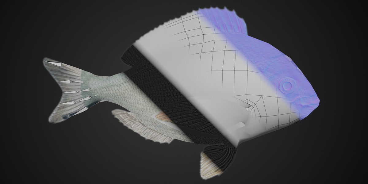 Animated Fish (Black Seabream)