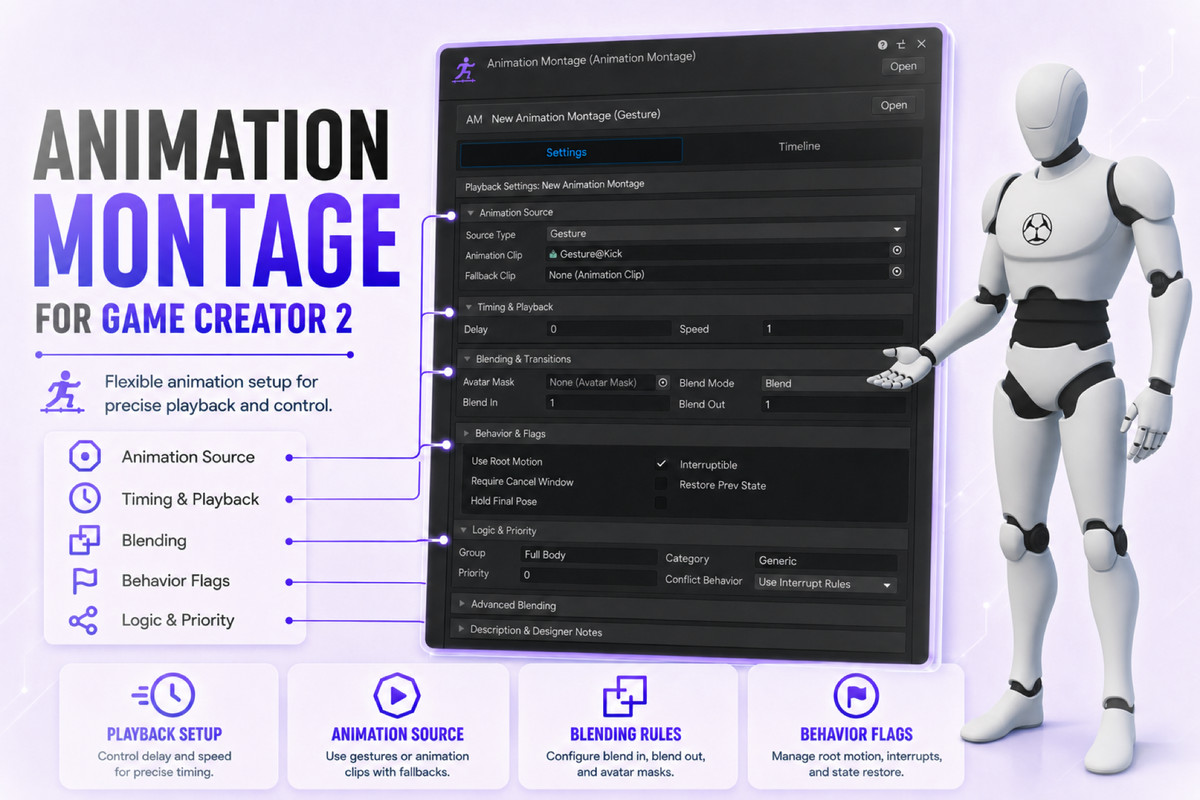 Animation Montages for Game Creator 2