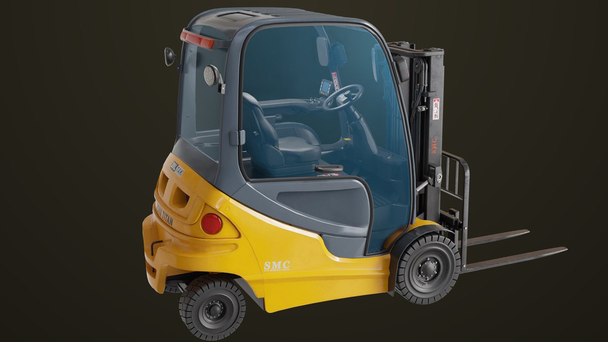Forklift Truck 01 Yellow URP HDRP Textures