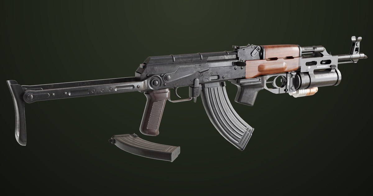 AKMS Light Machine Gun 10 URP HDRP Textures