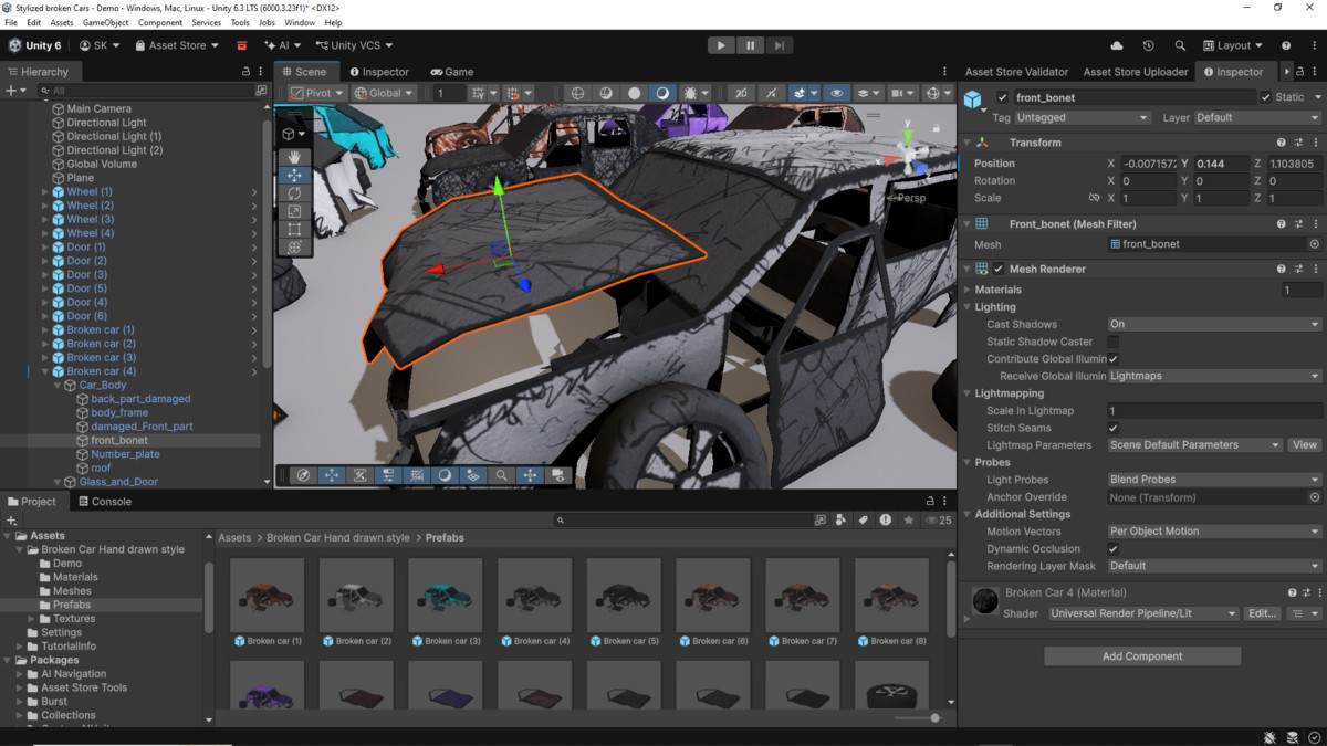 Broken Cars 3D : Hand drawn style