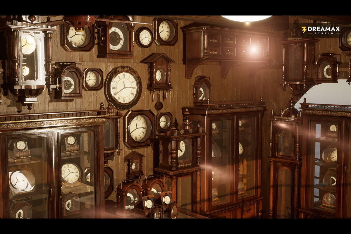 Victorian Clock Shop - Antique Clockmaker's Workshop Interior Vol. 1